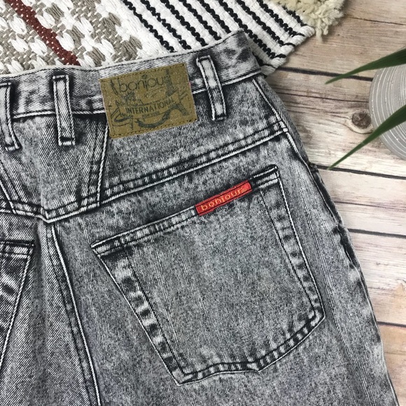 Vintage BonJour 80s High Waist Acid Wash Mom Jeans - Picture 7 of 7